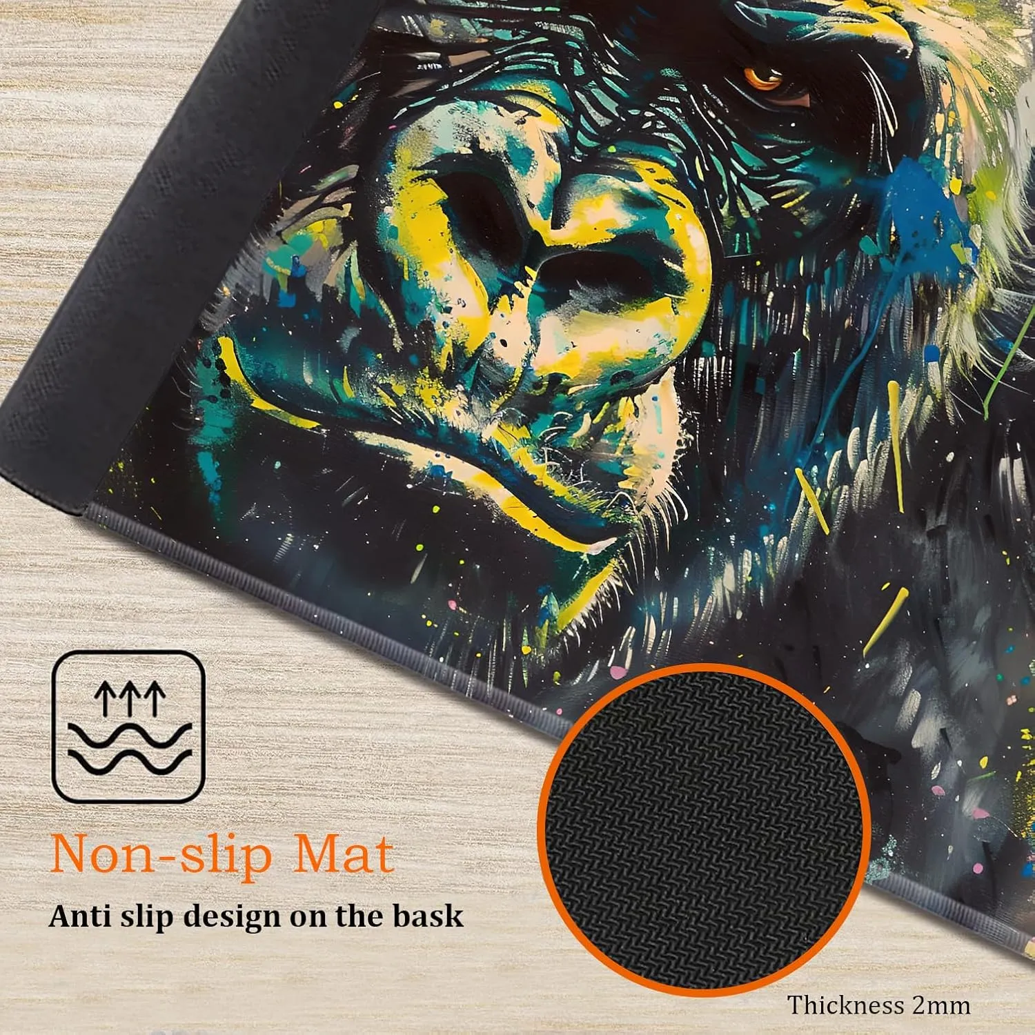 for MTG Playmat Non-Slip Rubber Play Mat with Storage Bag Combination, Ideal for Card Game Lovers TCG Play Mat, Painted Gorilla