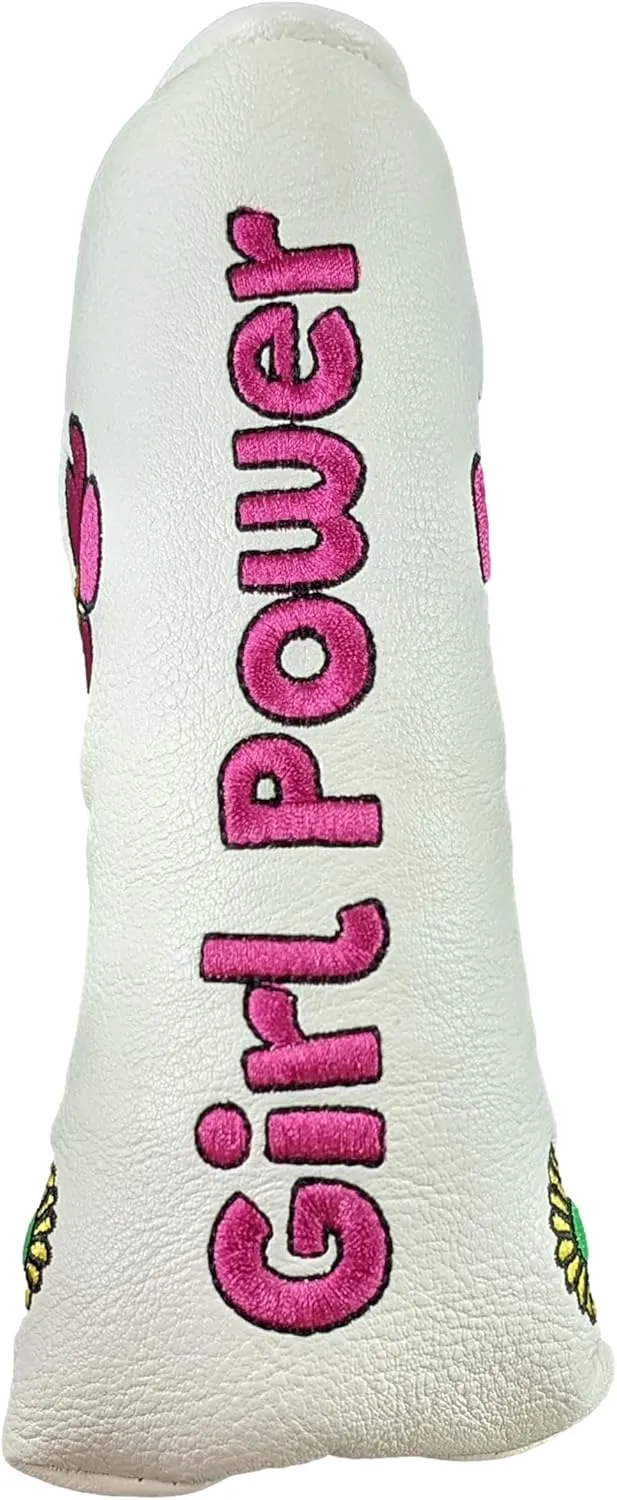 Foretra Driver Headcover Golf Club Covers Blade Mallet Putter Cover Alignment Stick Holder Hybrid Fairway Wood Head Cover Girl Power Novelty Golf Accessories for Most Brands