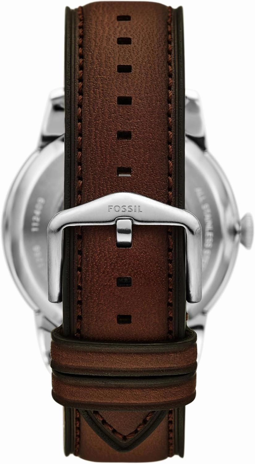 Fossil Men's Townsman Automatic Stainless Steel and Leather Two-Hand Skeleton Watch
