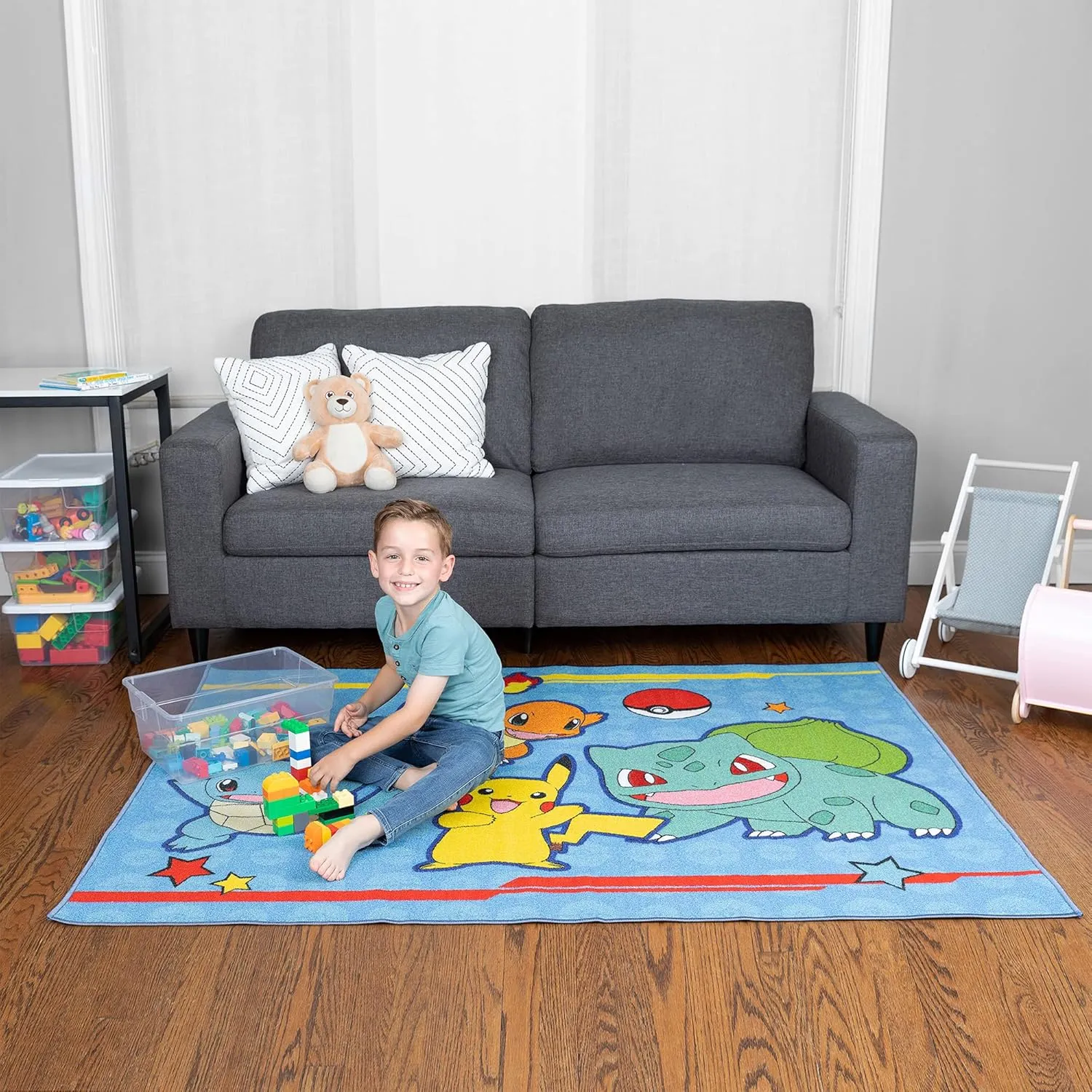 Franco Kids Room Non Slip Area Rug, 69 in x 52 in, Pokemon