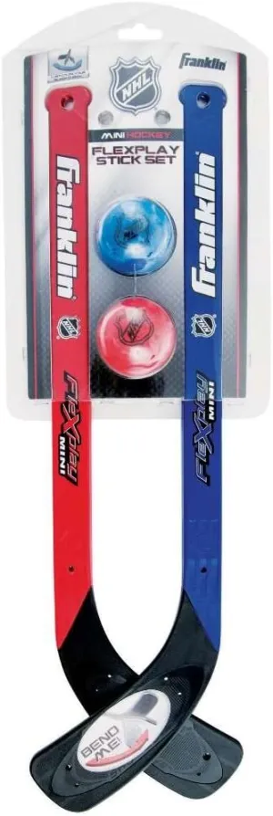 Franklin Sports NHL Mini Hockey Flex Stick and Ball Set - Play Knee Hockey Anytime Anywhere - Kids Toy Set - Includes 2 Mini Sticks   2 Foam Balls