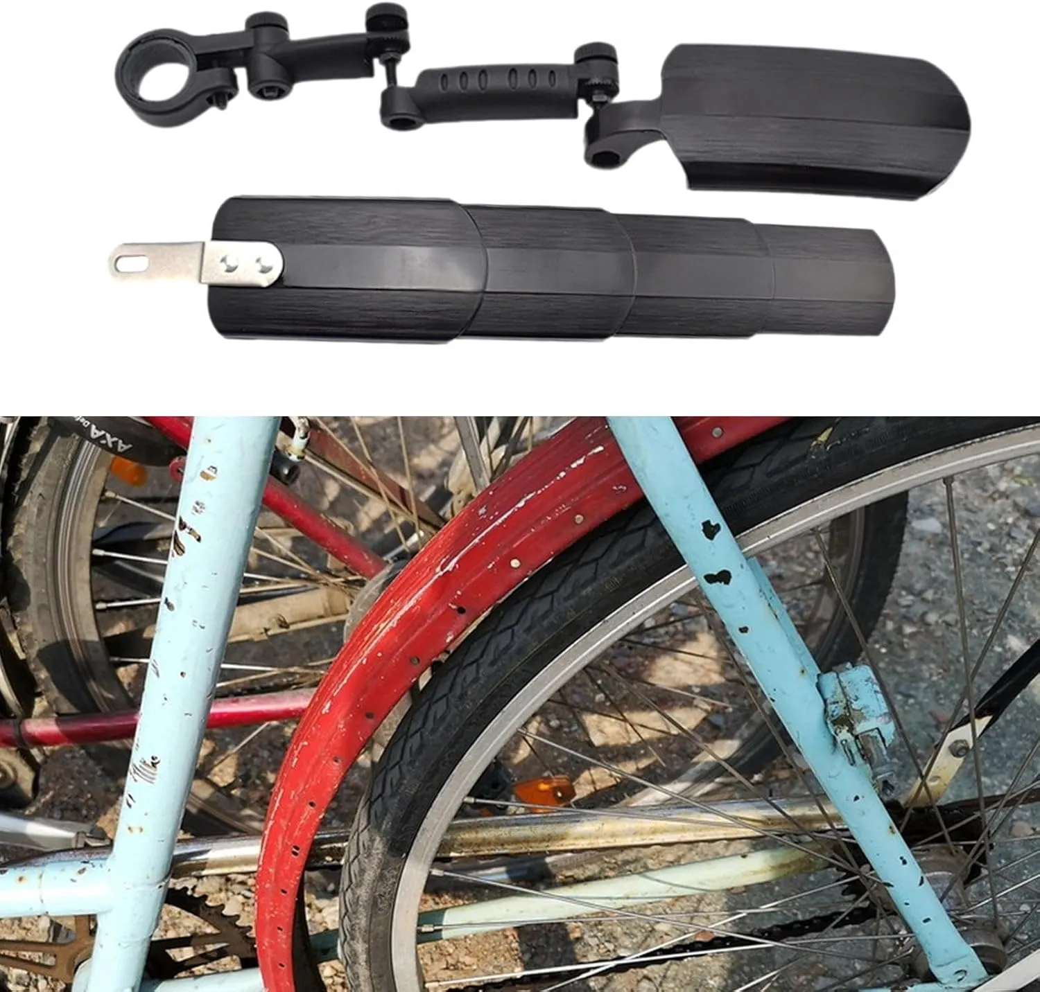 Front Rear Bicycle Mud Guard Set, Adjustable Repair, Rainproof Bike Fenders, Bike Shaping Mudguards for Riding,Outdoor,Biking