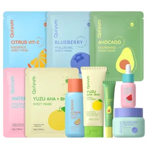 Fruit Skin Care Sets, Routine Skincare with Facial Mask, Beauty Skincare for women, Facial Care, Hydration, Moisturizing, Oil Control, Glow Up, Teen Girl Gifts Trendy Stuff, Spa-Like at Home