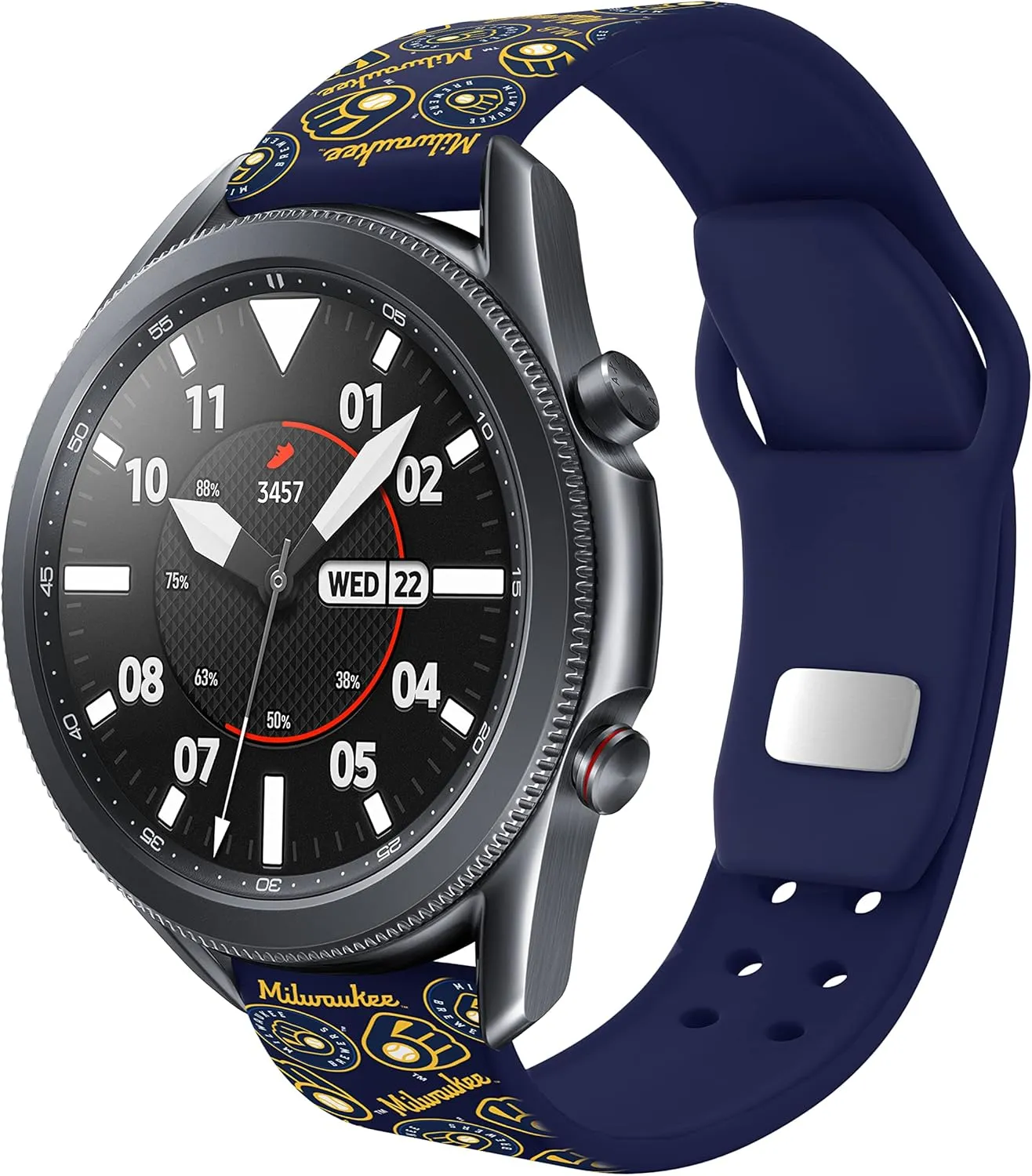 Game Time Milwaukee Brewers Quick Change HD Watch Band Compatible with Samsung and More