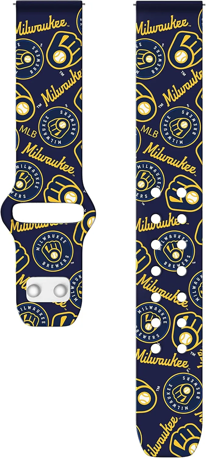 Game Time Milwaukee Brewers Quick Change HD Watch Band Compatible with Samsung and More