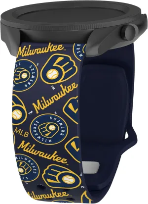 Game Time Milwaukee Brewers Quick Change HD Watch Band Compatible with Samsung and More