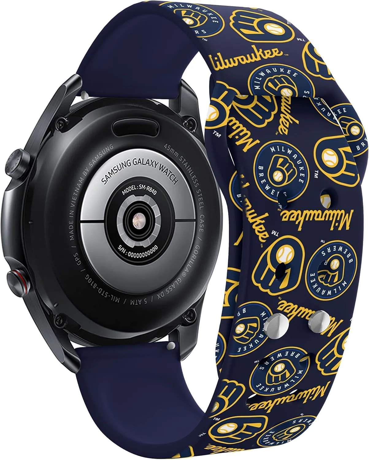 Game Time Milwaukee Brewers Quick Change HD Watch Band Compatible with Samsung and More