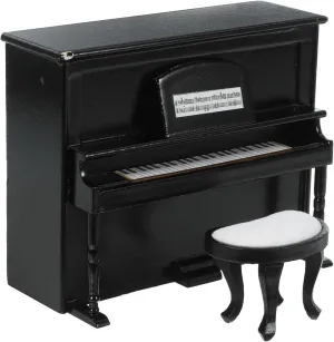 GANAZONO 1set Miniature Piano Model with Stool Dollhouse Furniture for Home Decor Creative Micro Landscape Accessories Craft for Mini House Decoration