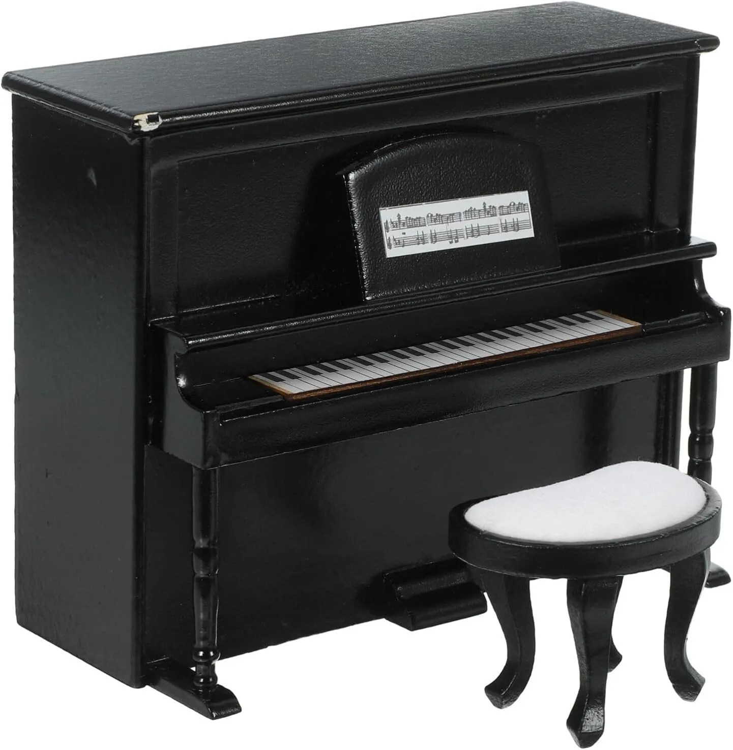 GANAZONO 1set Miniature Piano Model with Stool Dollhouse Furniture for Home Decor Creative Micro Landscape Accessories Craft for Mini House Decoration