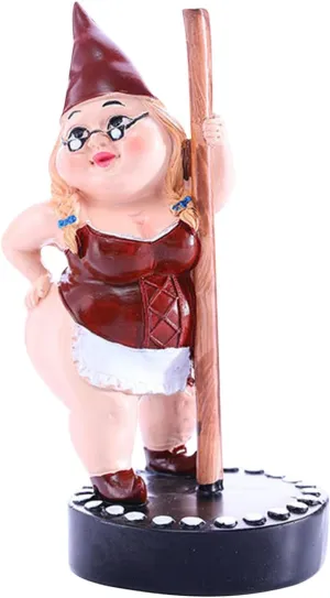 Garden Statue, Pole Dancing Gnome, Resin, Funny Outdoor Indoor Sculpture, M
