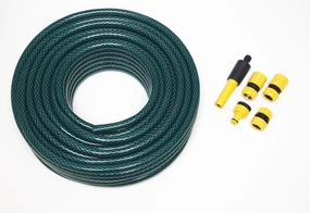 Garden HOSEPIPE with Set of 5 HOZELOCK Compatible CONNECTORS 20M Length