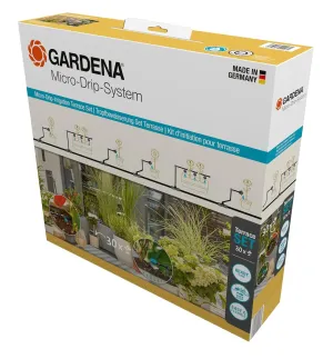 Gardena Micro-Drip-System Drip Irrigation Set Terrace (30 Plants): Starter Set, Ready to use, Water-Saving Irrigation System, Simple & Flexible Connection Technology (13400-20)