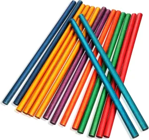 Garneck 16pcs Boys and Girls Rhythm Music Sticks Colorful Educational Percussion Instruments Instrument Sticks Set