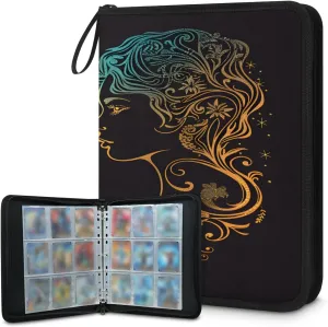 Gemini 3 Ring Trading Zipper Binder Strap, Trading Card Binder 9 Pocket, 900 Pockets Card Holder with 50 Removable Sleeves for Game Cards