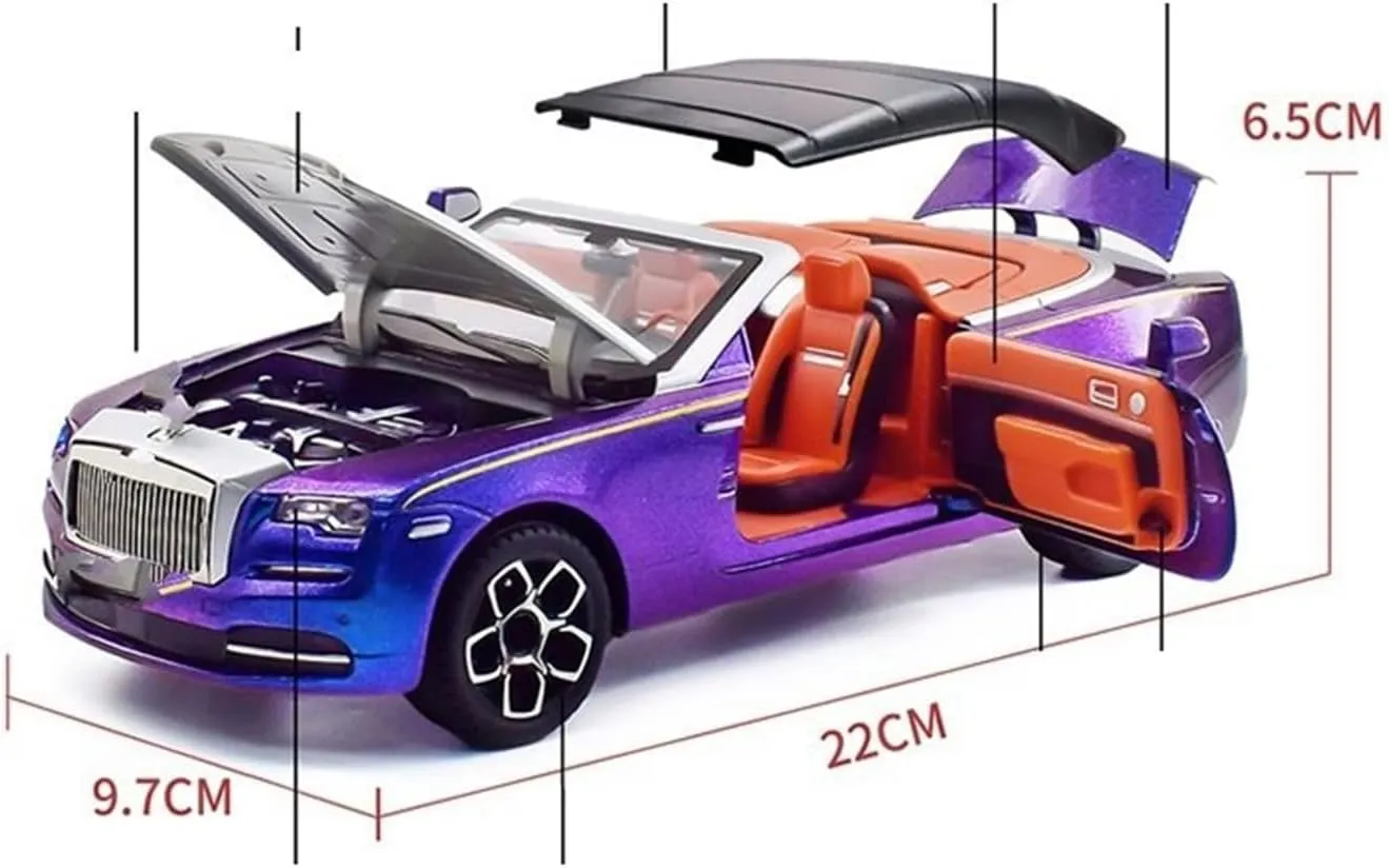 GERRIT Car Model Alloy 1:24 for Rolls-Royce Yaoying for Desktop Decoration(White)