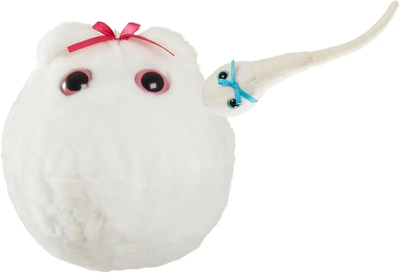 GIANTmicrobes Deluxe Egg & Magnetic Sperm Cell Plush Toy, Medical Gag Gifts, IVF Gift, Labor and Delivery Nurse, OBGYN Gifts, Fertility Gift