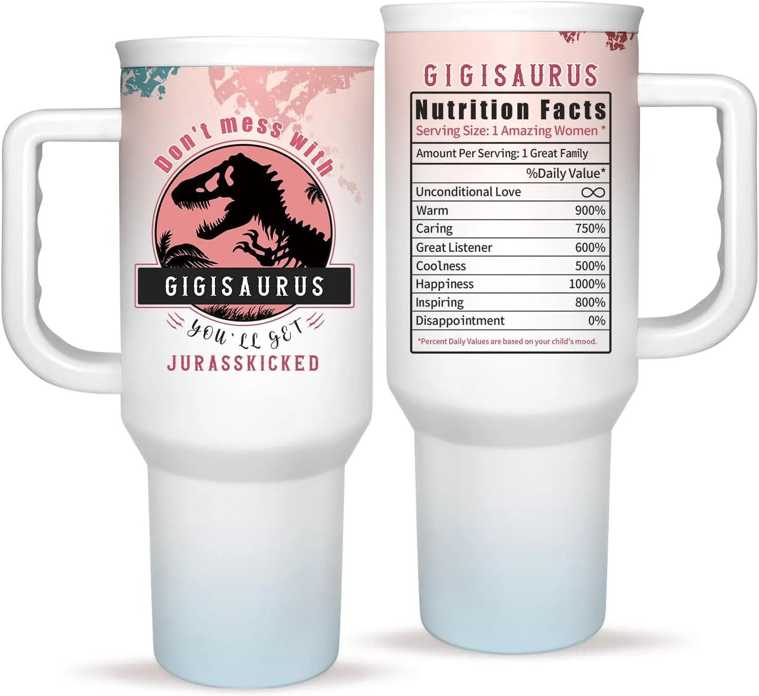 Gigi Tumbler Gift for Gigi For Mother's Day from Grandkids Gigis Gifts from Granddaughter Grandson - 40oz Funny Dinosaur Cup -Unique Birthday Baby Christmas gifts for Gigis