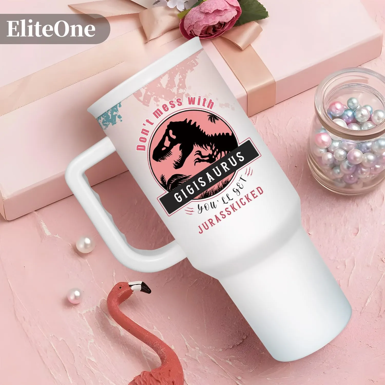 Gigi Tumbler Gift for Gigi For Mother's Day from Grandkids Gigis Gifts from Granddaughter Grandson - 40oz Funny Dinosaur Cup -Unique Birthday Baby Christmas gifts for Gigis