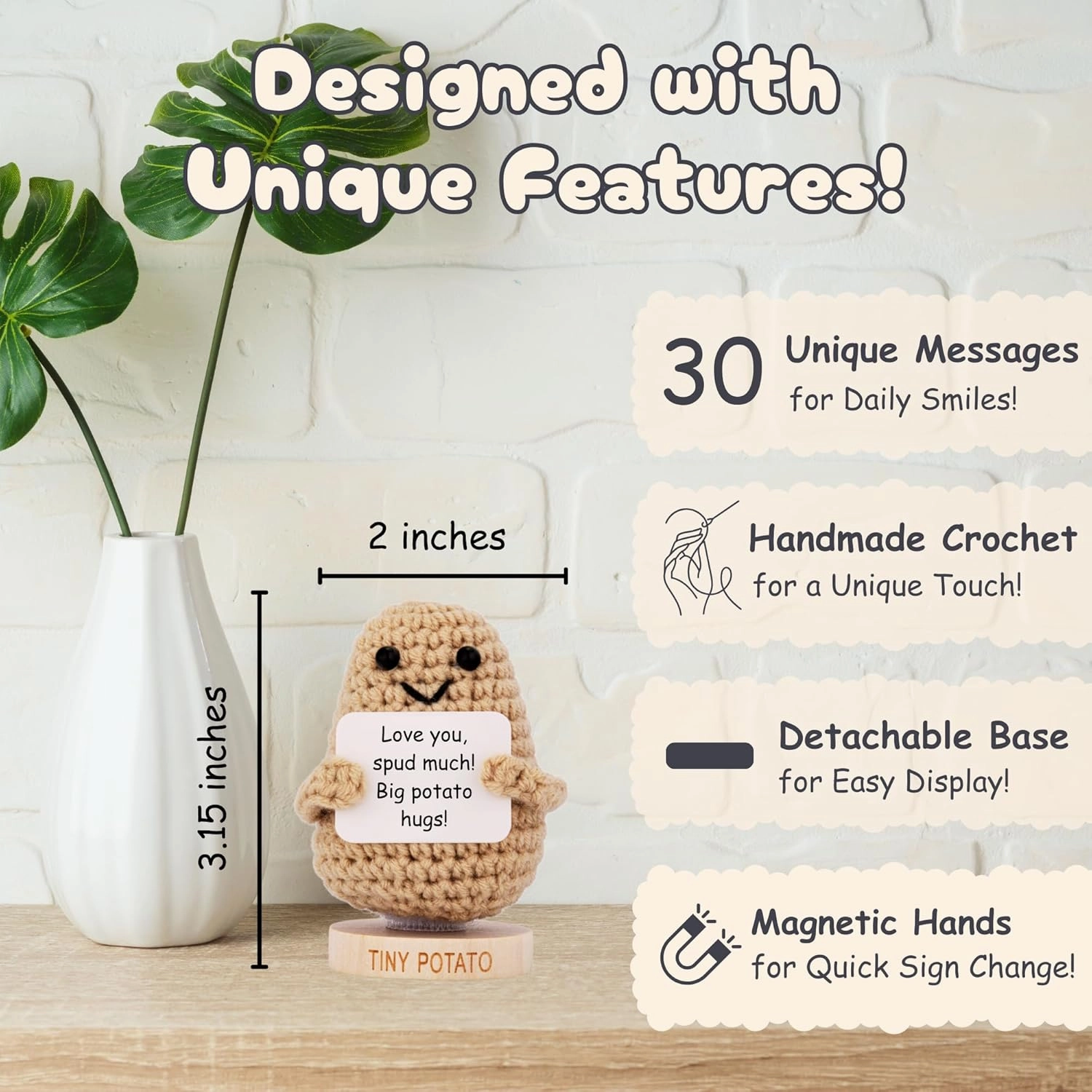 Gigi Gifts for Grandma - Crochet Positive Potato with 30 Different Signs for Grandma, Birthday Gift for Grandma, Mothers Day Gifts for Gigi, Mother's Day Grandma Gift Idea for Gigi from Grandkids