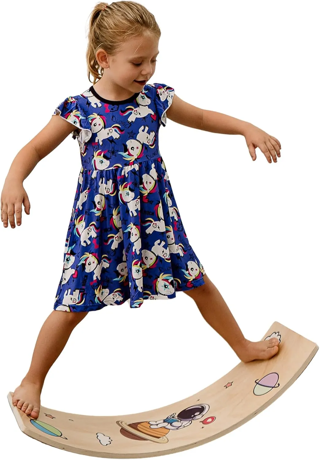 Girls Viscose from Bamboo Twirl Dress, Flutter Sleeve,