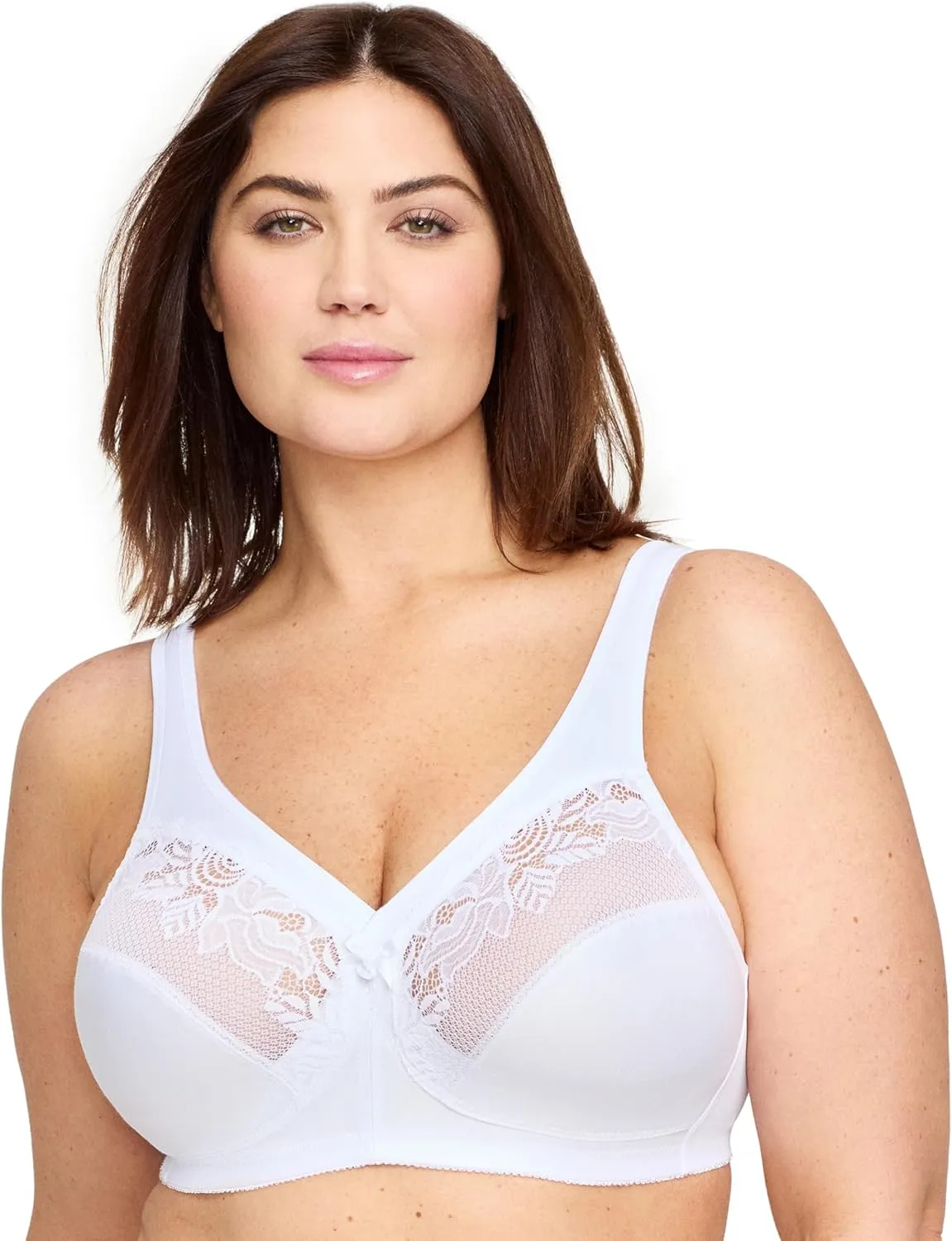 Glamorise Women's Full Figure Wirefree Minimizer Support Bra #1003