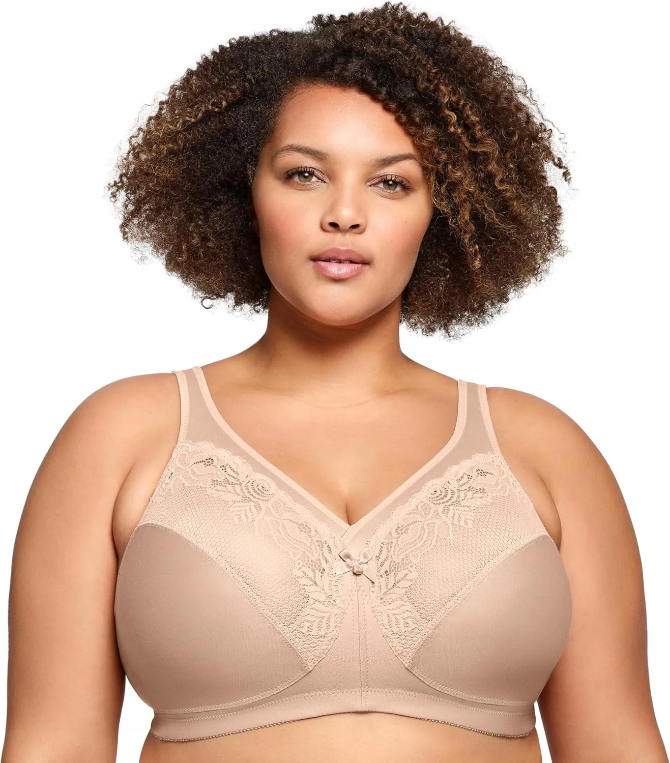 Glamorise Women's Full Figure Wirefree Minimizer Support Bra #1003
