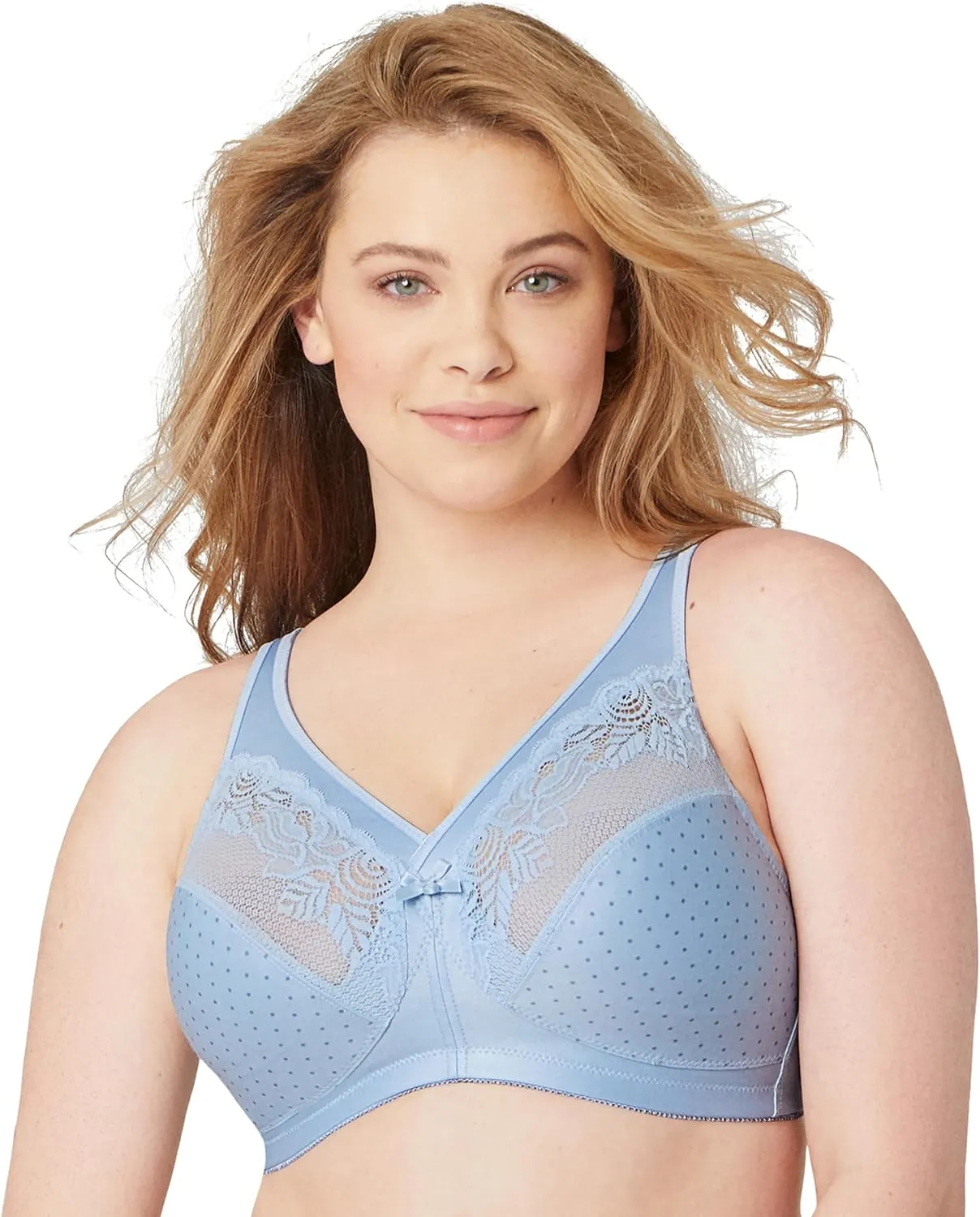 Glamorise Women's Full Figure Wirefree Minimizer Support Bra #1003