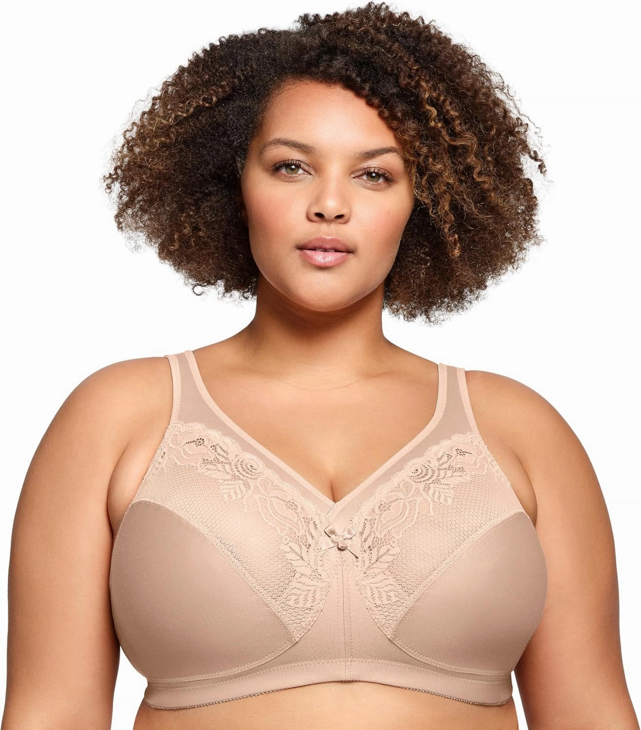 Glamorise Women's Full Figure Wirefree Minimizer Support Bra #1003
