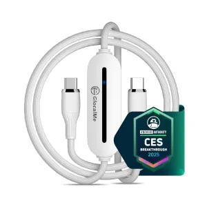 GlocalMe UniCord Charging Cable with 4G WiFi Mobile Hotspot and 1GB Datas, 3.2ft USB C Cable, 65W Fast Charging USB C Cable with a USB A, Type C for iPhone, Tablet, Laptop