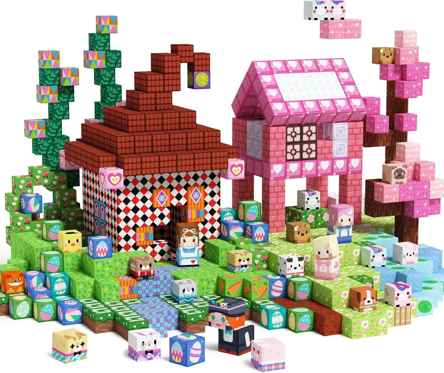 GobiDex 200PCS Magnetic Blocks Kids Building Toys for Boys Girls 3 , Game-Based Build MagWonder with Magnet Construction Toys 2 Packs