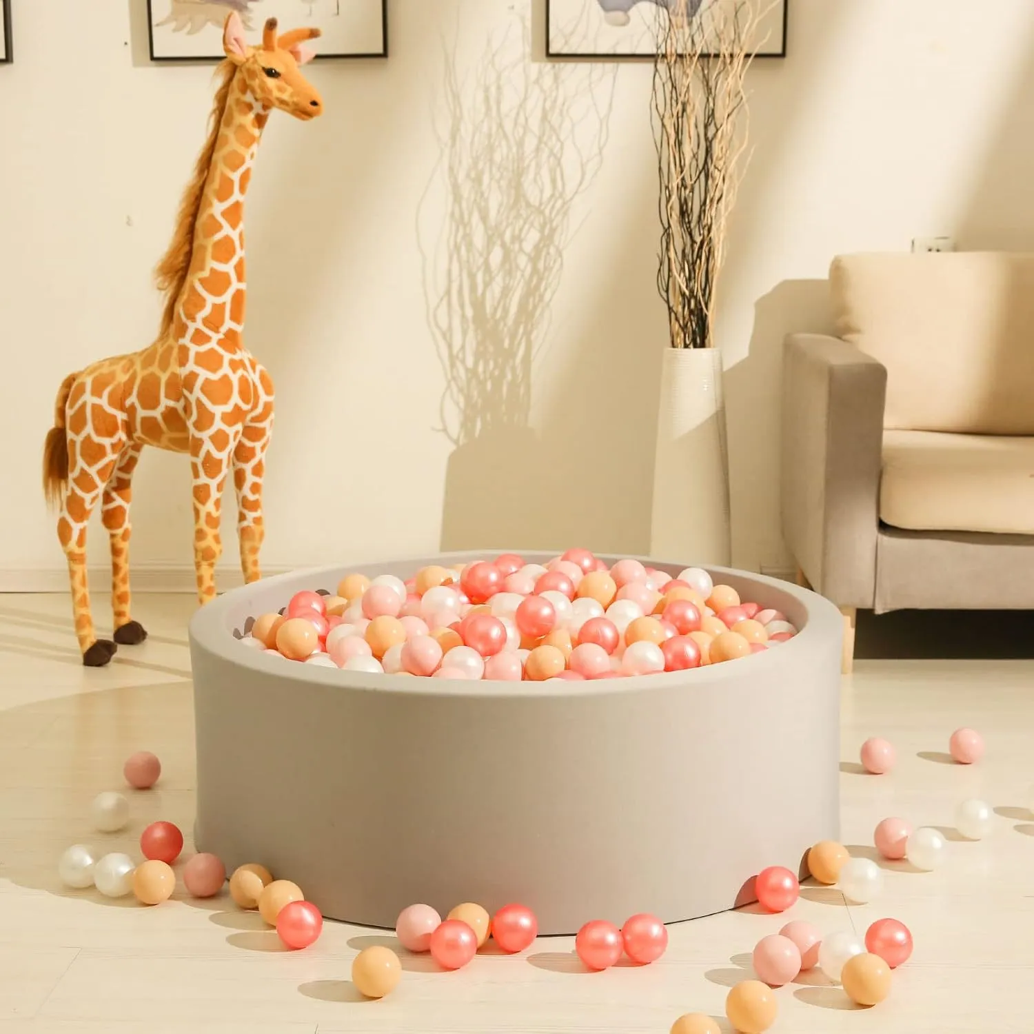 GOGOSO Ball Pit Balls for Toddlers Kids Plastic Balls for Ball-Pit Playpen Pool Baby Pastel Party Decor Fun Shaped Star Bulk 50 100 200 500 1000 Count