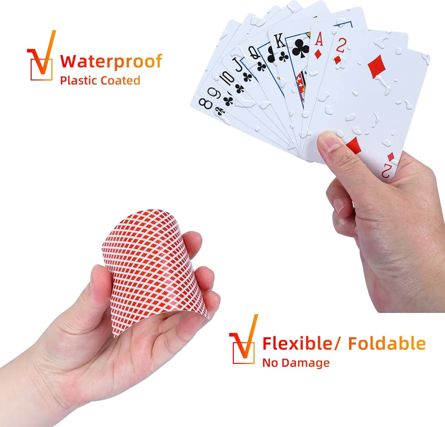 GOTHINK 12 Pack Standard Playing Cards with Plastic Coating,Poker Size Deck of Cards Index in 6 Red and 6 Blue,Paper Stock with Blue Core Construction,Casino Grade,Family Game Poker Toy Gifts