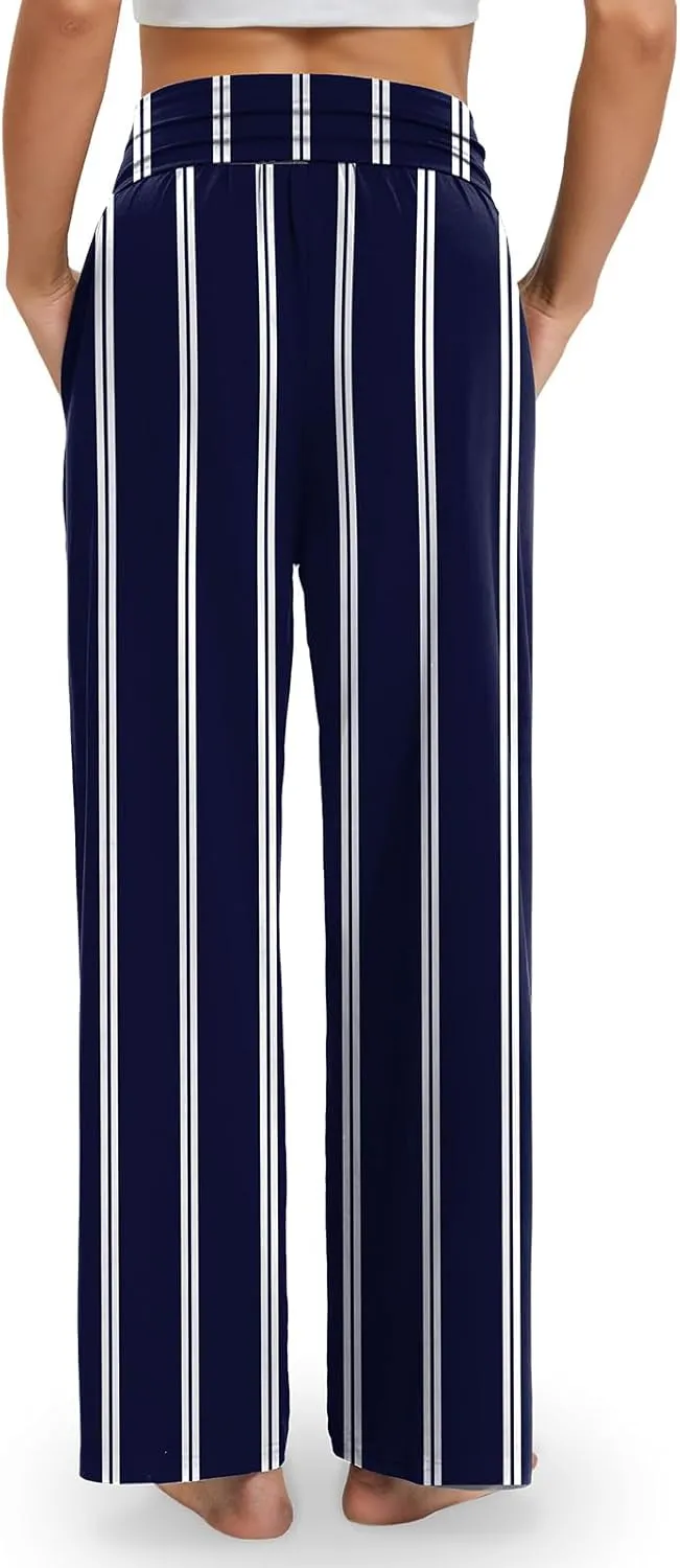 Gracyoga Wide Leg Yoga Pants for Women Casual Loose Cozy Sweatpants High Waisted Lounge Pajama Flowy Pants With Pockets