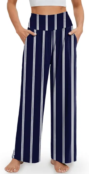 Gracyoga Wide Leg Yoga Pants for Women Casual Loose Cozy Sweatpants High Waisted Lounge Pajama Flowy Pants With Pockets
