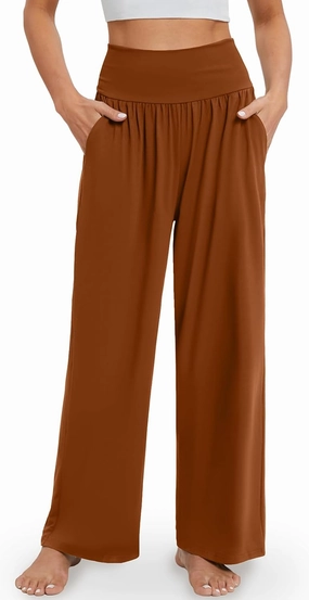 Gracyoga Wide Leg Yoga Pants for Women Casual Loose Cozy Sweatpants High Waisted Lounge Pajama Flowy Pants With Pockets
