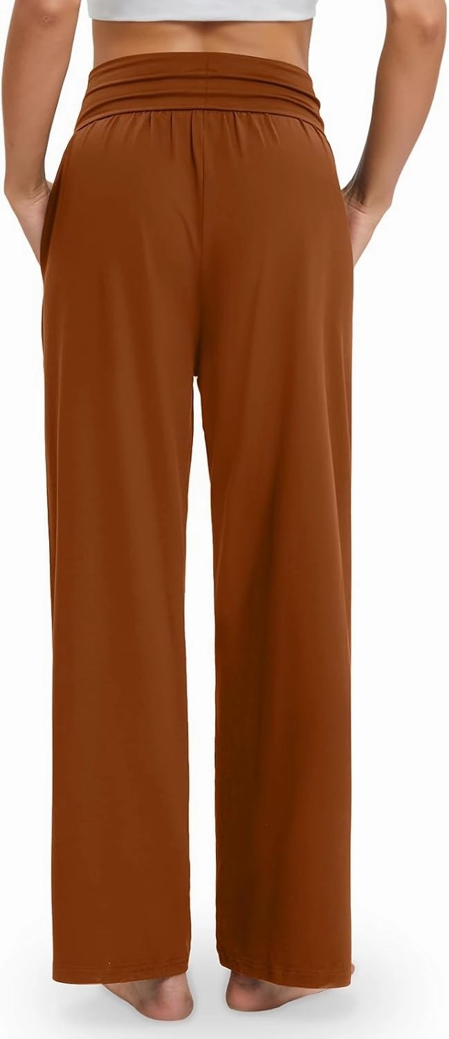 Gracyoga Wide Leg Yoga Pants for Women Casual Loose Cozy Sweatpants High Waisted Lounge Pajama Flowy Pants With Pockets