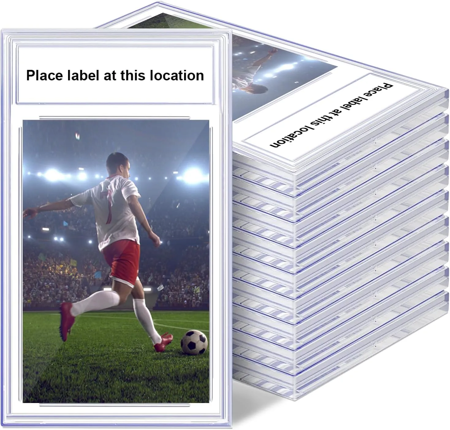 Graded Card Case, 10Pcs Baseball Card Holder Trading Card Protector Case Sleeves Clear Display Card Cases with Label Position for Sports Cards Baseball Card ((3.4x2.3inch) 35PT)