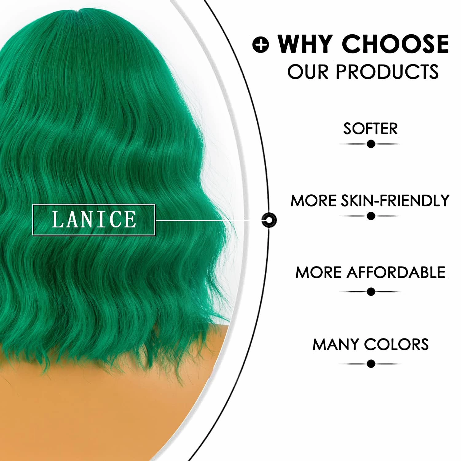 Green Wig for Women Short Bob Wigs with Bangs Natural Synthetic Green Wig Shoulder Length Colorful Wigs for Daily PartyUse(12inch,Green)