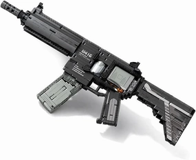 Gun Building Block, 1188 Pcs Manually Loaded Shooting Blaster Model Kit, Military M416 Assault Rifle Weapon Building Kit Compatible with Major Brands