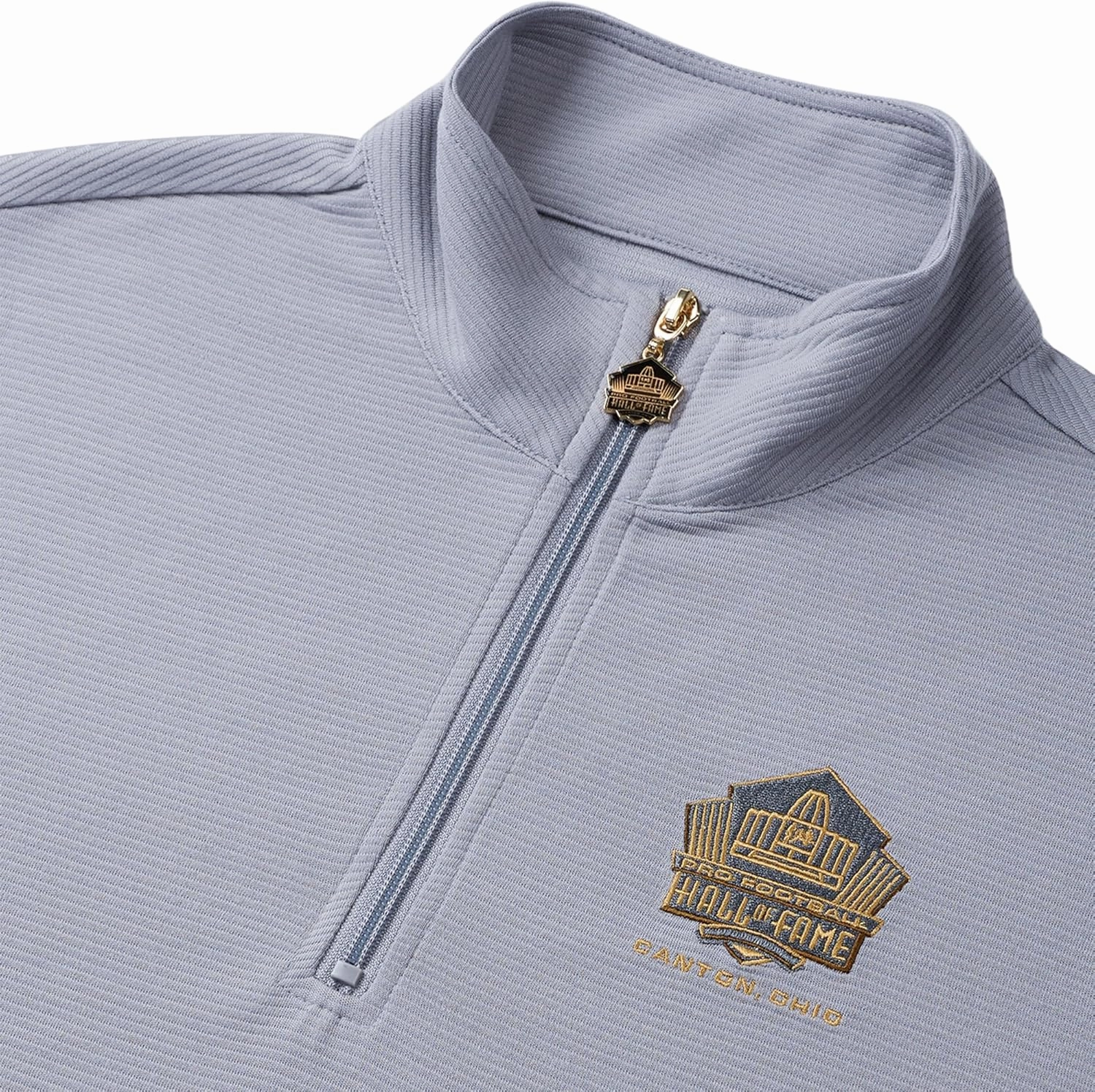 Haggar Pro Football Hall of Fame Mock Neck Ribbed Quarter Zip Pullover