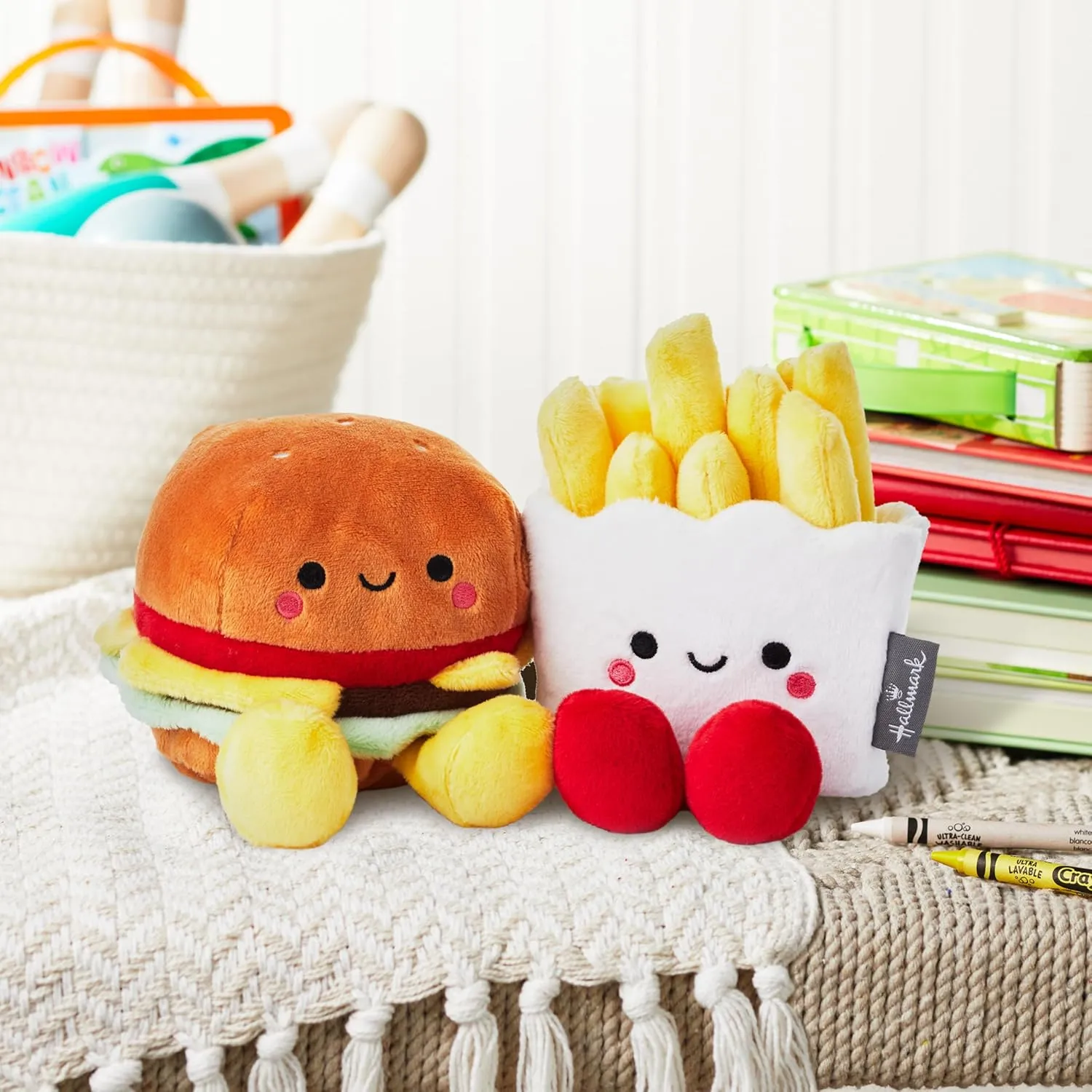 Hallmark Better Together Magnetic Plush (Hamburger and Fries) 5" Stuffed Toys, Easter Gifts for Kids