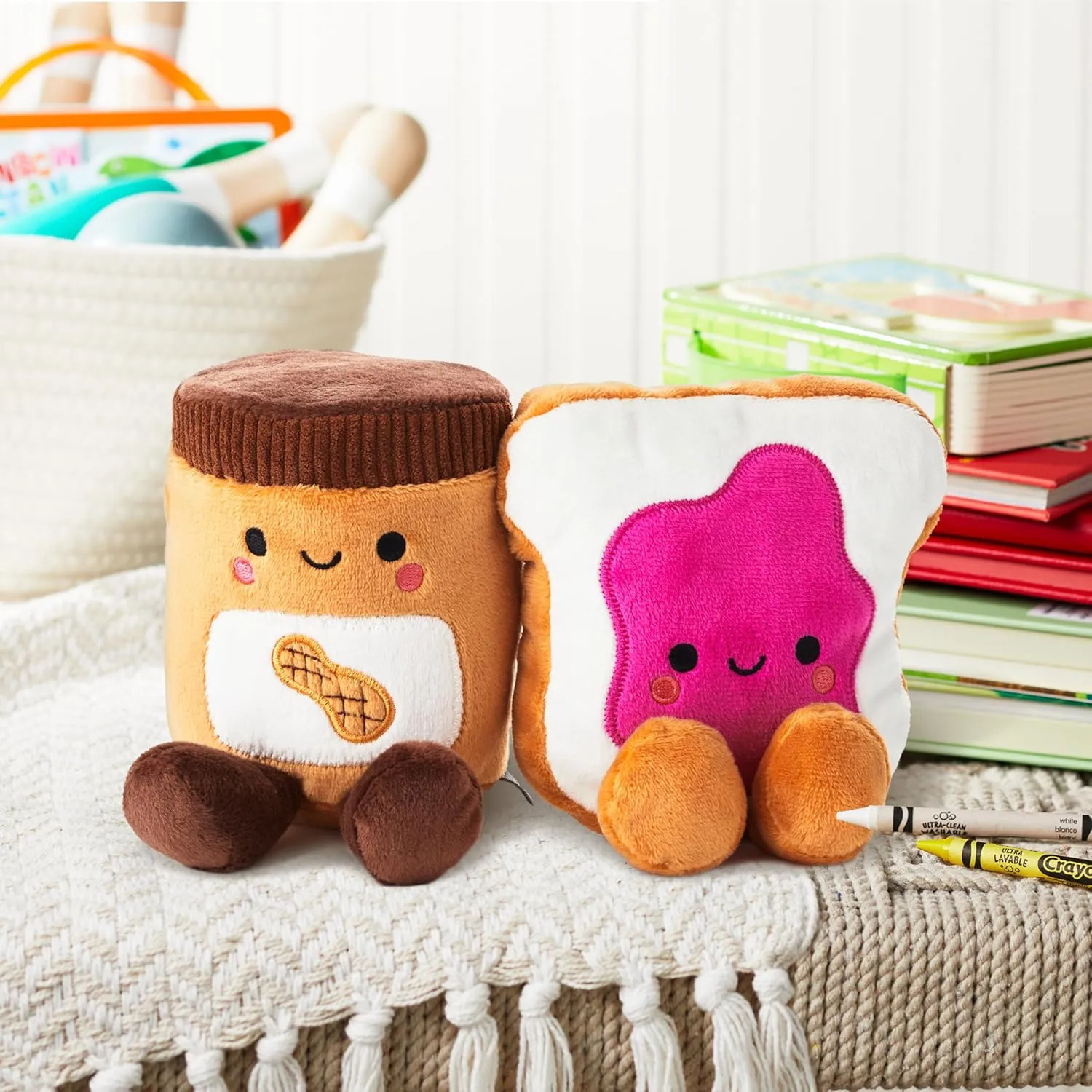 Hallmark Better Together Magnetic Plush (Peanut Butter and Jelly) 5" Stuffed Toys, Easter Gifts for Kids