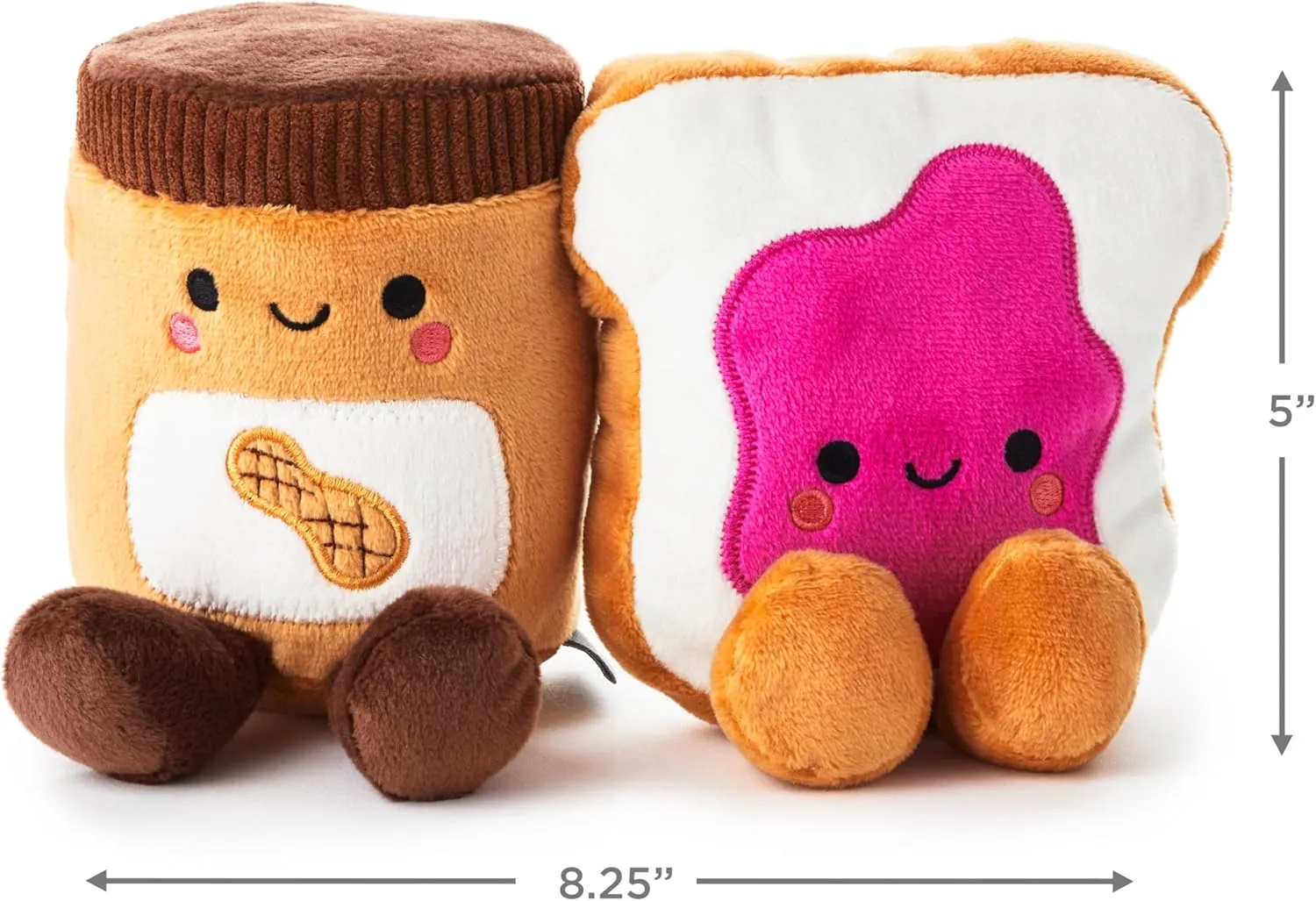 Hallmark Better Together Magnetic Plush (Peanut Butter and Jelly) 5" Stuffed Toys, Easter Gifts for Kids