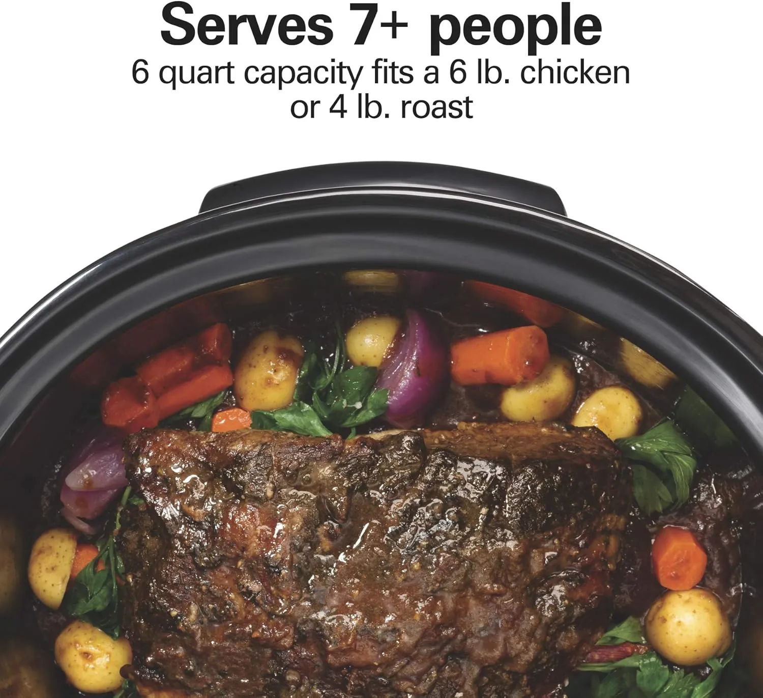 Hamilton Beach Portable 6 Quart Set & Forget Digital Programmable Slow Cooker with Lid Lock, Temperature Probe & Defrost Setting, Dishwasher Safe Crock & Lid, Silver (33869)