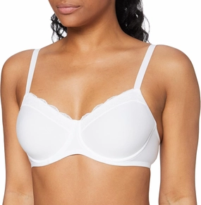 HANRO Women's Cotton Lace T-Shirt Spacer Bra