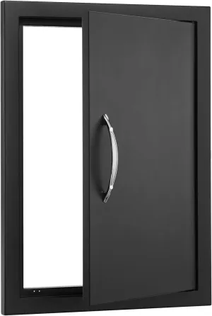 Happybuy BBQ Access Door, 16W x 22H Inch Single Outdoor Kitchen Door, Cold Plate Flush Mount, Wall Vertical Door with Handle for BBQ Island, Grilling Station, Outdoor Cabinet