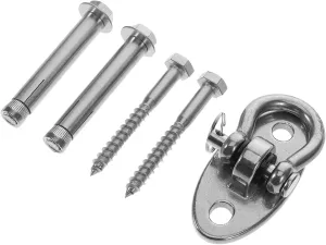 Happyyami 1 Set Stainless Steel Swing Hanger Rotating Hook for Outdoor Patio Hanging Chairs and Swings Durable Stainless Steel Mount Plate for Gym Playground and Furniture Applications