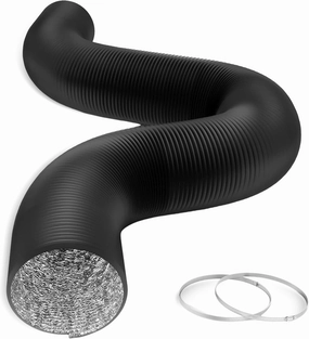 HealSmart 6" 25 Ft Aluminum Ducting Flexible, Heavy-Duty Four-Layer Protection with 2 Duct Clamps, Dryer Vent Hose for Heating Cooling Ventilation and Exhaust Fan