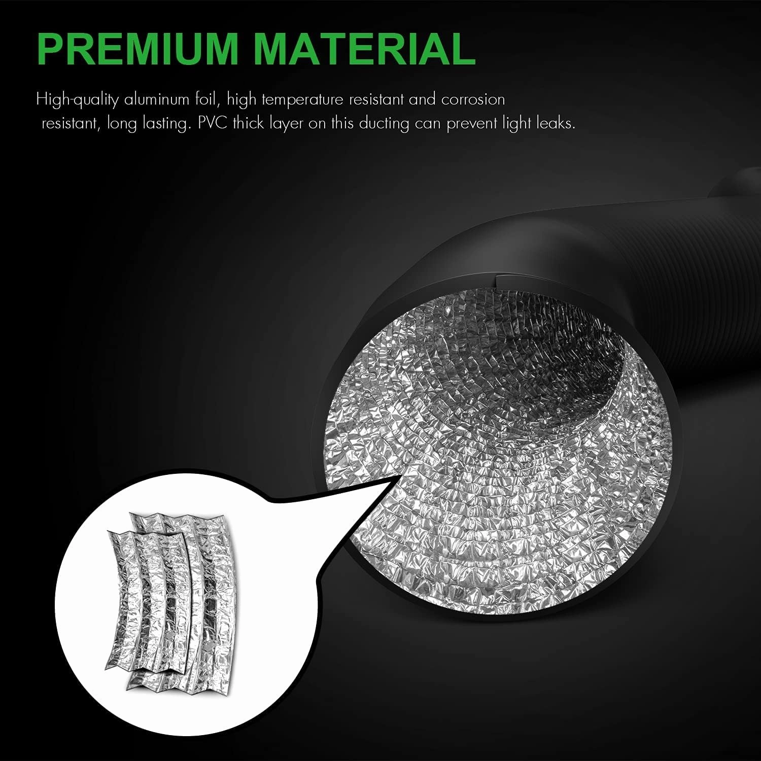 HealSmart 6" 25 Ft Aluminum Ducting Flexible, Heavy-Duty Four-Layer Protection with 2 Duct Clamps, Dryer Vent Hose for Heating Cooling Ventilation and Exhaust Fan