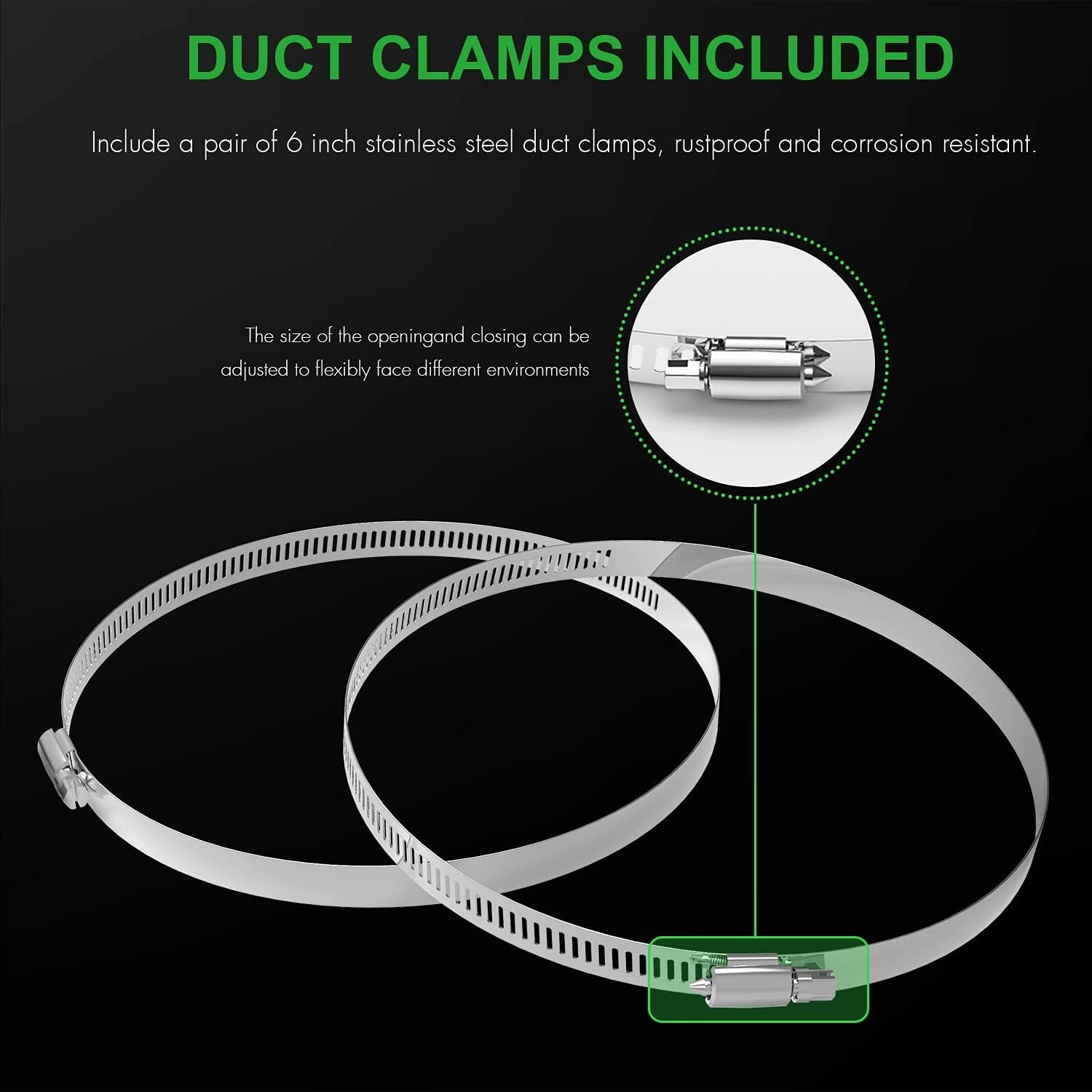 HealSmart 6" 25 Ft Aluminum Ducting Flexible, Heavy-Duty Four-Layer Protection with 2 Duct Clamps, Dryer Vent Hose for Heating Cooling Ventilation and Exhaust Fan
